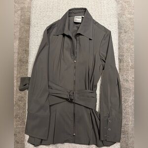 Finley Dark Gray Trench Coat with Belt